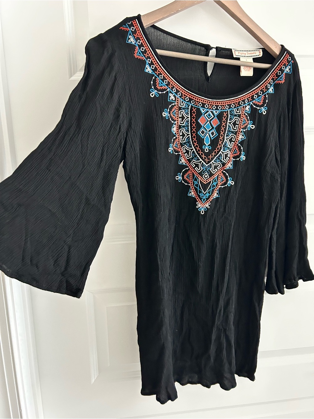 Flying Tomato Embroidered Tunic Black Size L